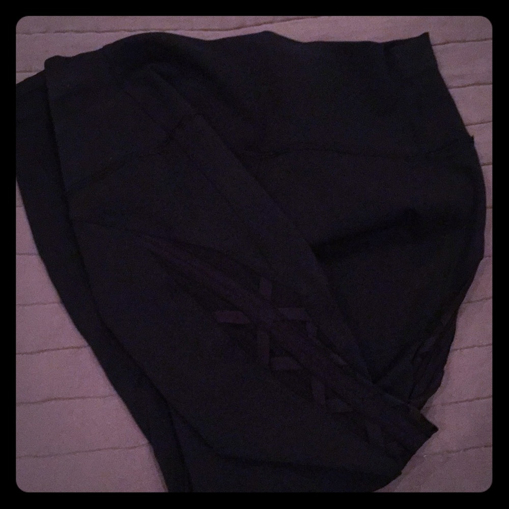 Black and mesh lulu leggings